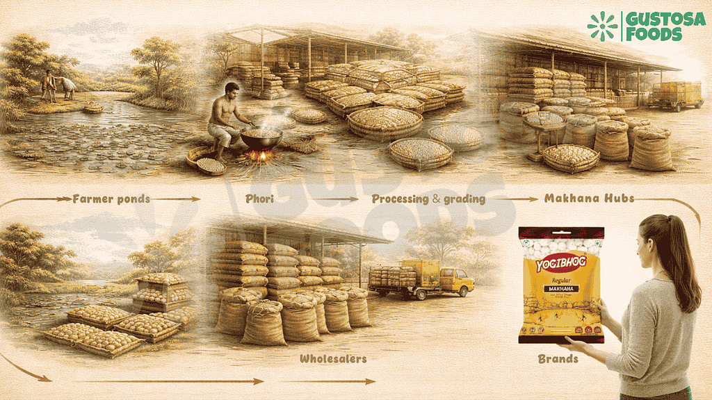 Makhana sourcing and procurement flow